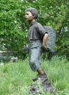 Boy Carrying Grape Basket bronze statue