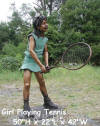 Girl Swinging Tennis Racket bronze sculpture