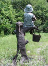Boy & Dog Fishing From Tree bronze statue