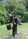 Boy Fishing From Tree with Dog bronze statue