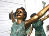 Two Kids Walking On Beam Bronze statue