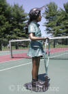 Standing Tennis Girl bronze sculpture