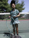 Tennis Girl bronze statue