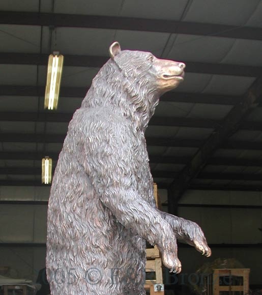 Bear Standing on Rock bronze statue-8