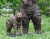 Standing Bear with Cub bronze sculpture