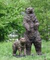 Standing Bear with Cub sculpture