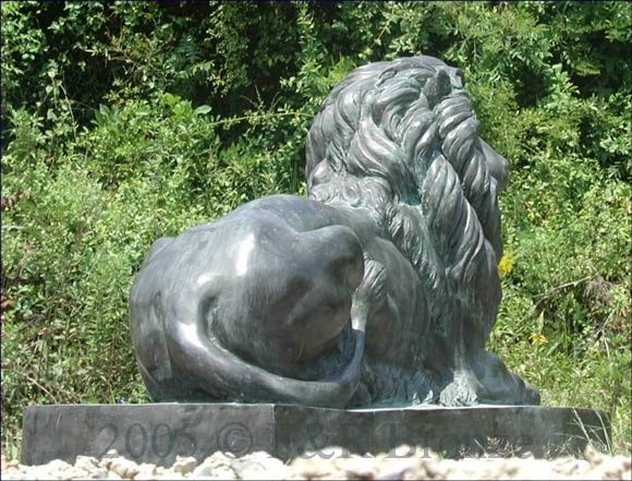 Pair of Majestic Guard Lions bronze-4