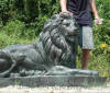 Pair of Guard Lions bronze sculpture