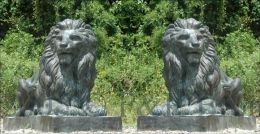 Pair of Guard Lions bronze statue