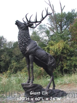 Giant Elk on Rock bronze sculpture