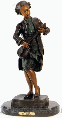 Mozart bronze statue by Paul Dubois