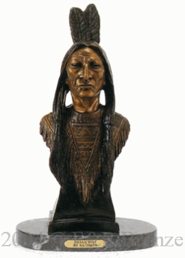 Indian Bust bronze sculpture by Bachman