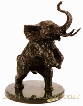 Jumping Elephant bronze by Antoine Barye
