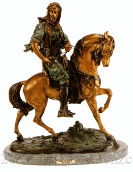 Arab on Horse bronze by Antoine Barye