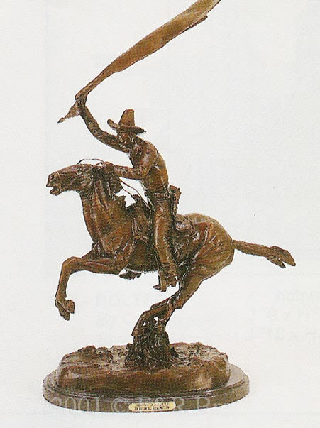 Bronco Saddle Bronze Sculpture inspired by Frederic Remington
