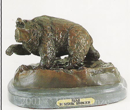 Bear Bronze Sculpture inspired by Frederic Remington