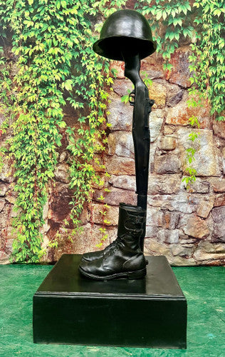 World War II Fallen Soldier Bronze Memorial Statue, view 3
