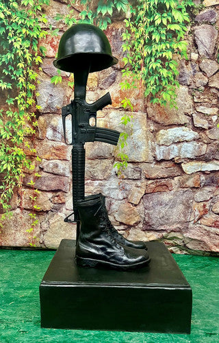 Vietnam Era Fallen Soldier Bronze Memorial Statue, view 3