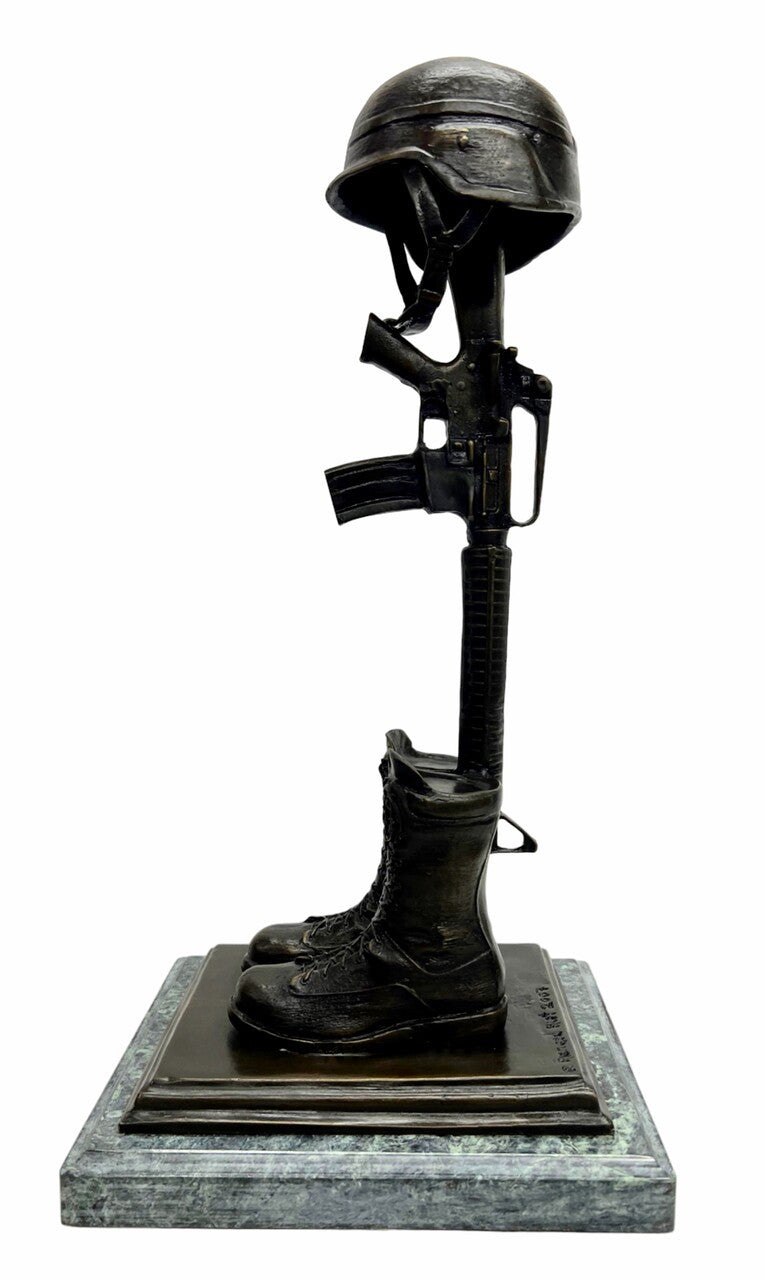 Desk Size New Era Fallen Soldier Bronze Memorial Statue