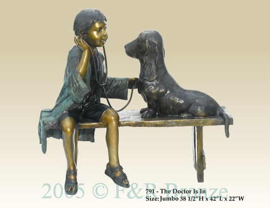Jumbo The Doctor Is In Bronze Statue