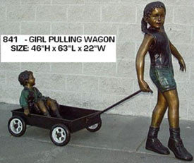 Girl Pulling Wagon