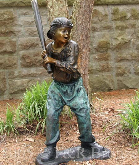 Jumbo Baseball Boy Bronze Statue