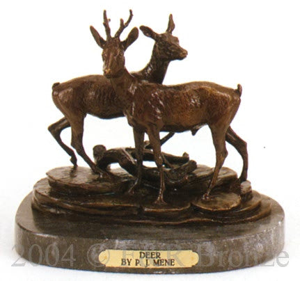 Deer Bronze Statue by Pierre-Jules Mêne