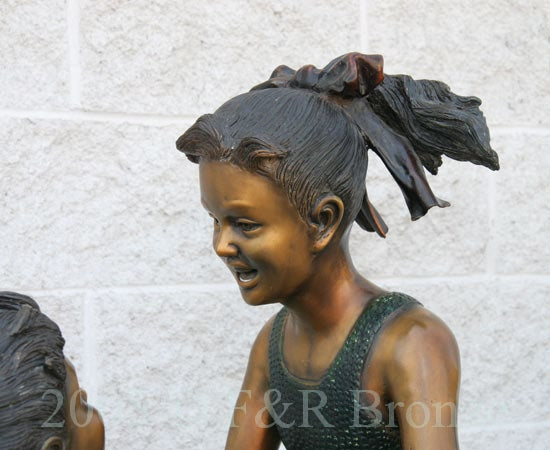 Jumbo Beach Girls Bronze Statue