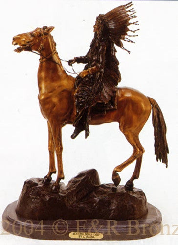 Mounted Indian Chief by Carl Kauba