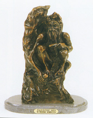 Paleolithic Man Bronze Sculpture by Frederic Remington