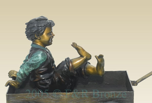 Jumbo Pulling The Wagon Bronze Statue