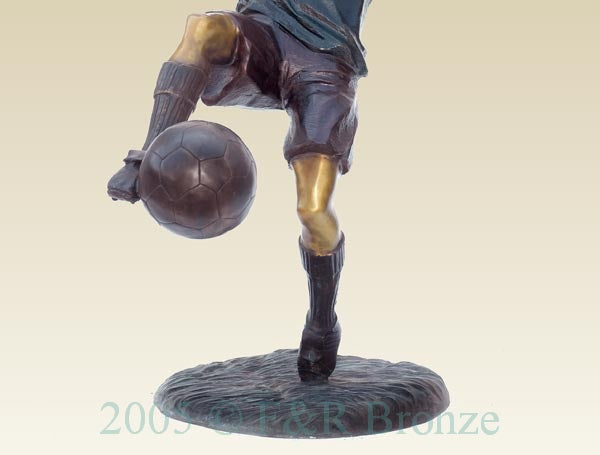 Jumbo Girl Playing Soccer Bronze Statue