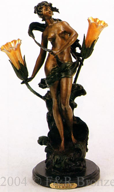 Nova Lady With Scarf (Lamp) by Auguste Moreau