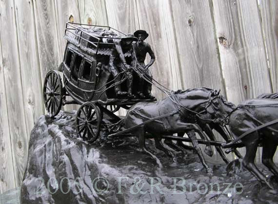 Stagecoach Bronze Statue by Charles Russell