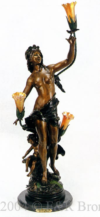 Turbaned Bird Girl (Lamp) by Auguste Moreau