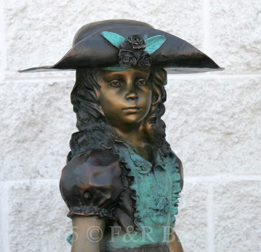 Jumbo Girl With Wheelbarrow Bronze Statue