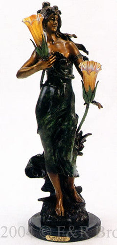 Woman In Wind (Lamp) by Auguste Moreau