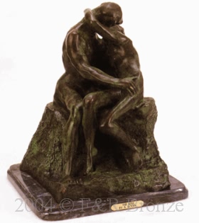 The Kiss bronze statue by Auguste Rodin