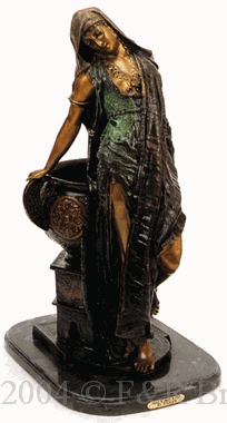 Arab Woman with Urn bronze sculpture by Waager