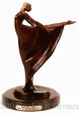 Ballet Dancer bronze statue by Gennarelli