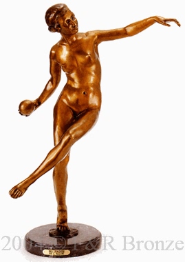 Big Leaguer bronze sculpture by L.Alloit