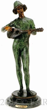 Chanteur Florentine bronze statue by Paul Dubois