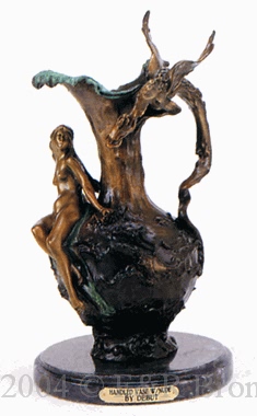Bronze Handled Vase With Nude by Debut