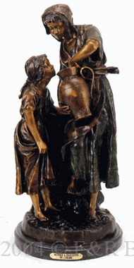 Mother And Daughter bronze by Carlier