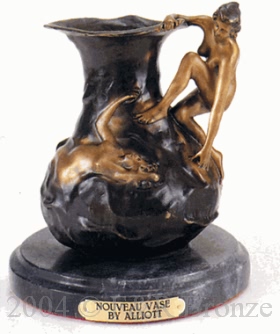Noveau bronze vase by Alliot