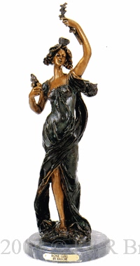 Rose Girl bronze statueby Bauche