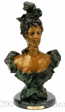 Verna Bust bronze statue by Rigual