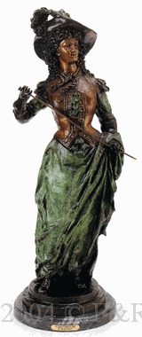 Victorian Woman with Crop bronze sculpture by Rancoulet