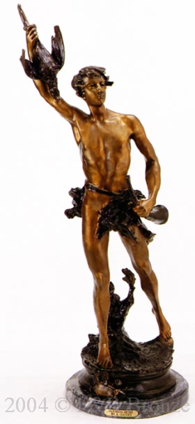 Victorious Archer bronze sculpture by Goudez