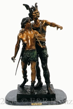Viking & Son bronze statue by Larorte
